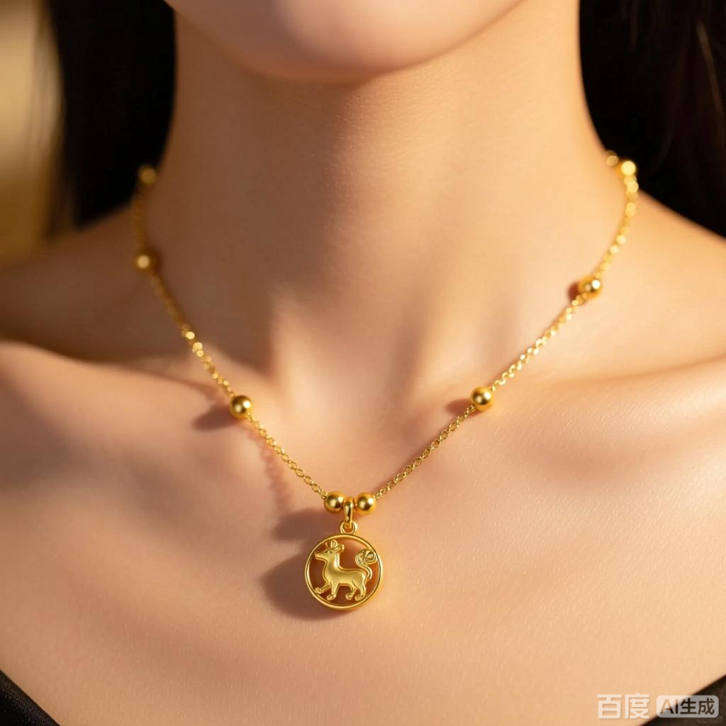 转运生肖金珠项链